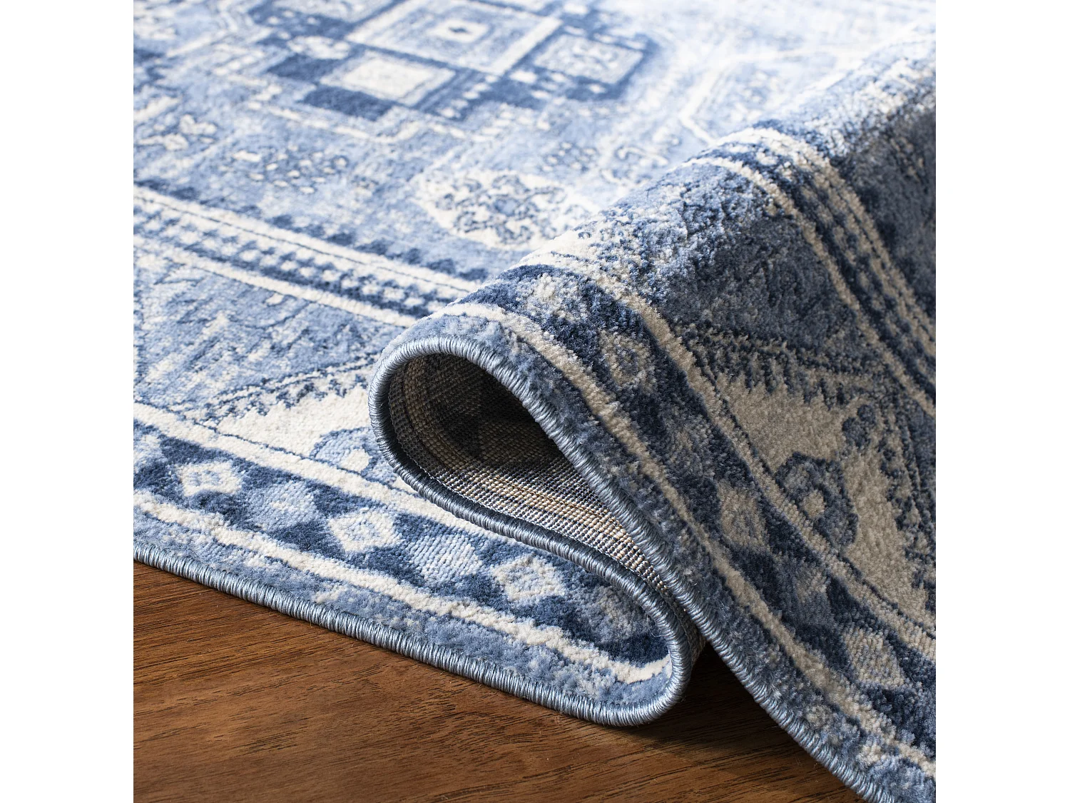 Tapis Bleu/Gris 201 X 201 cm - Kara