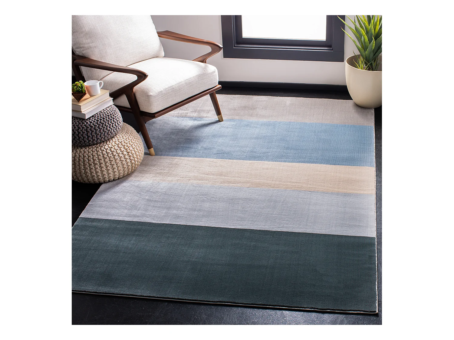 Tapis Bleu/Gris 122 X 183 cm - Meredith