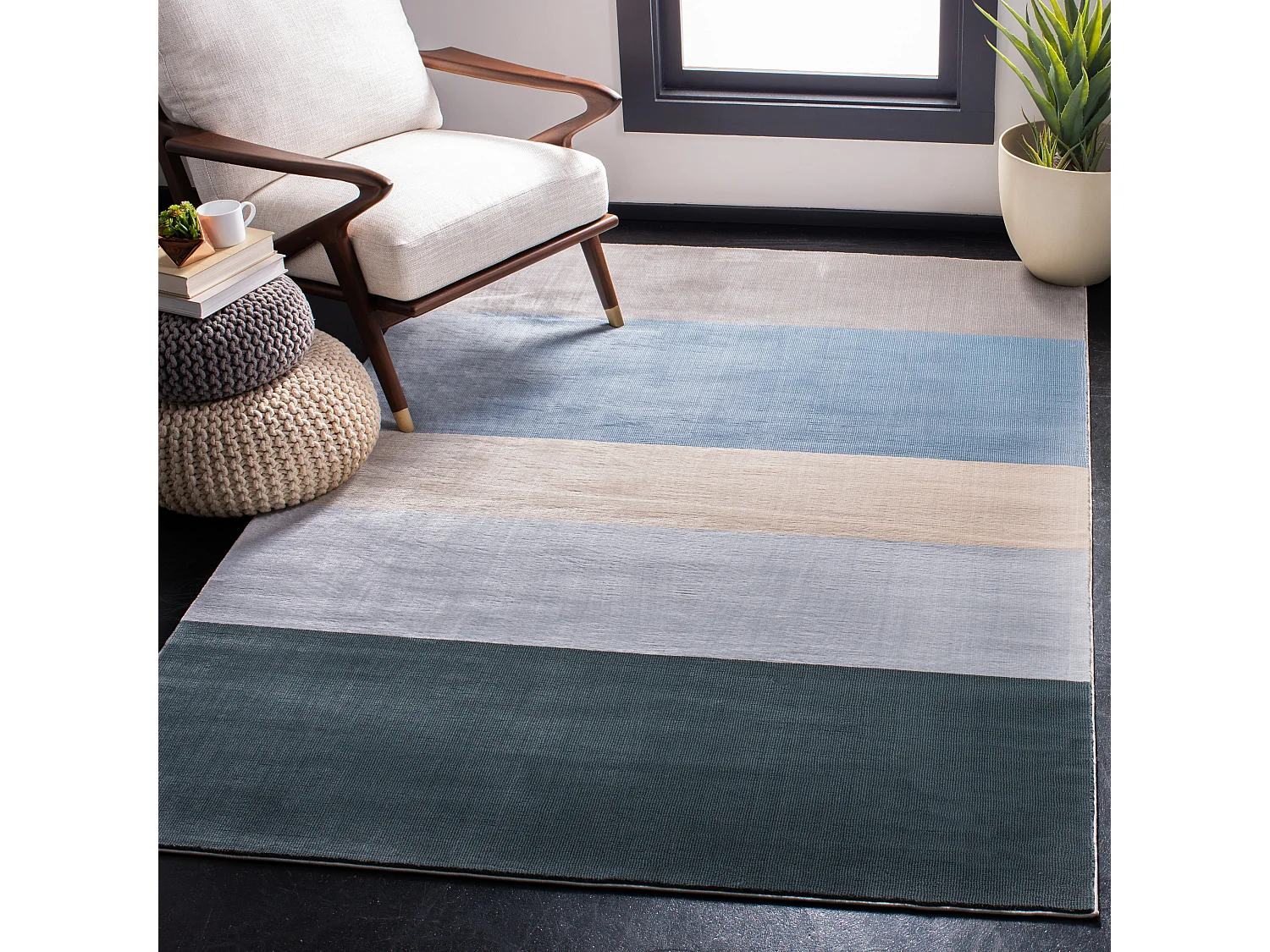 Tapis Bleu/Gris 122 X 183 cm - Meredith