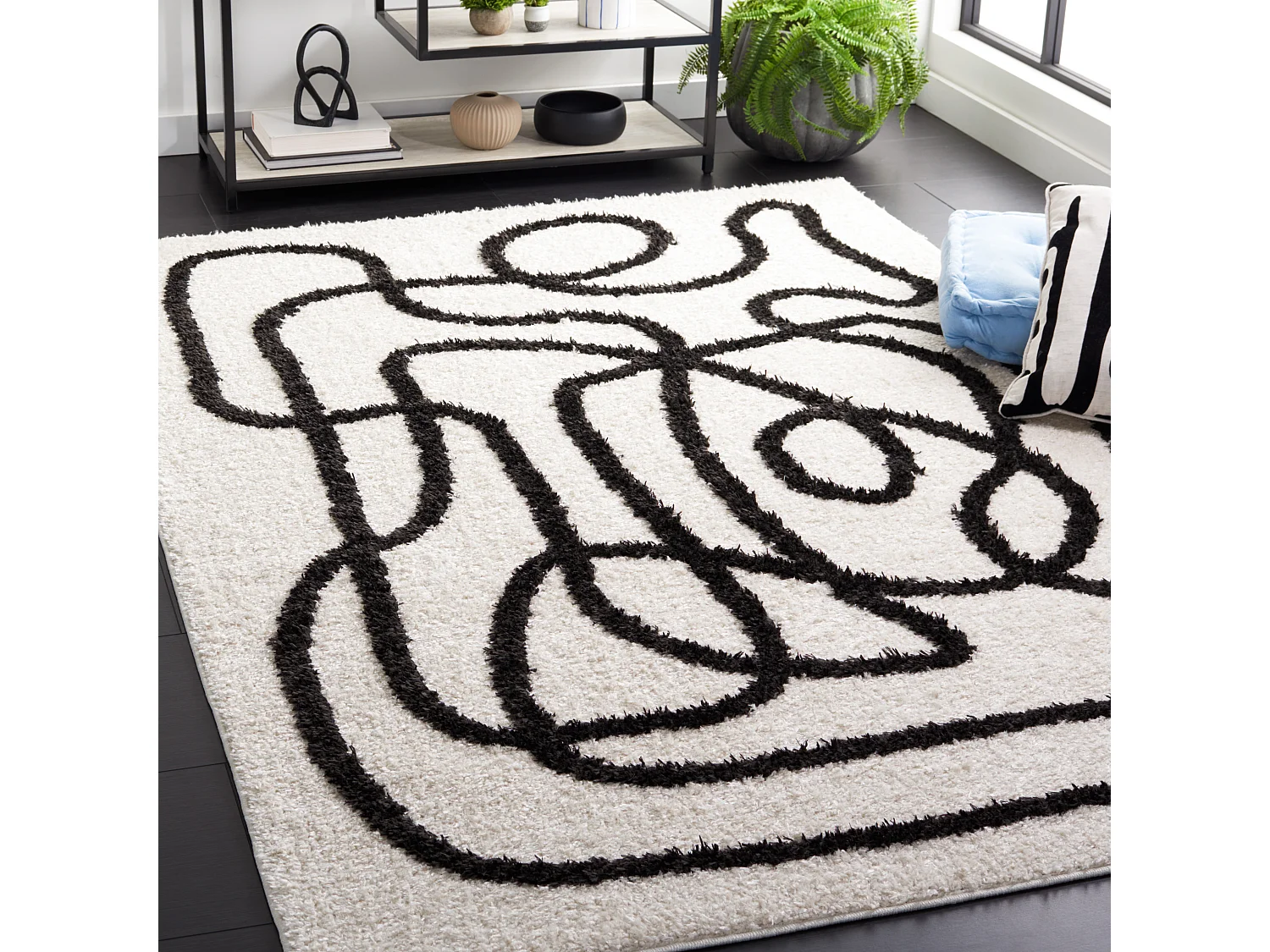 Tapis Ivoire/Noir 122 X 183 cm - Verena