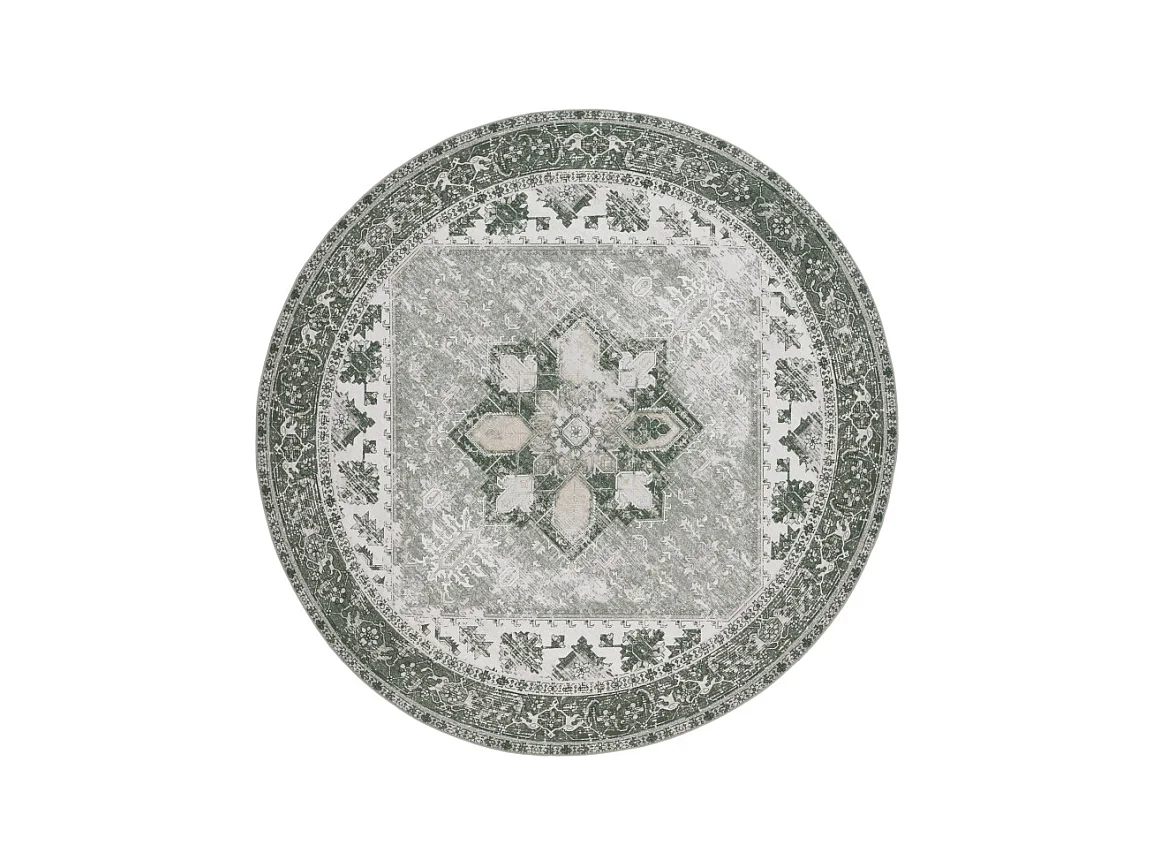 Tapis Vert Foncé/Beige 183 X 183 cm - Fawn