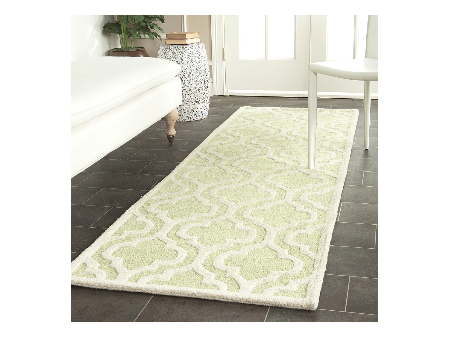 Tapis Vert/Neutre 76 X 244 cm - Oriana