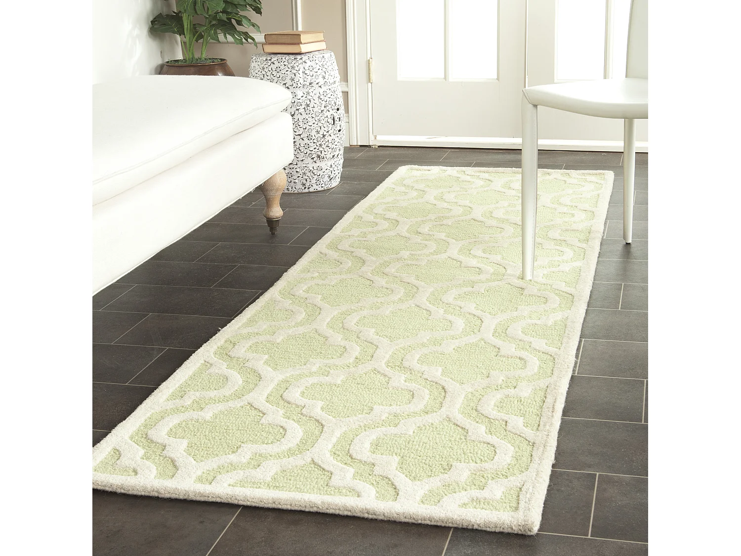 Tapis Vert/Neutre 76 X 244 cm - Oriana