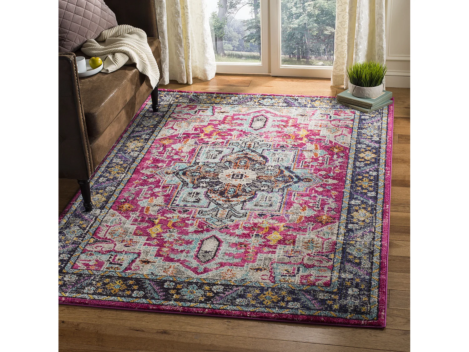 Tapis Rose/Gris 201 X 279 cm - María