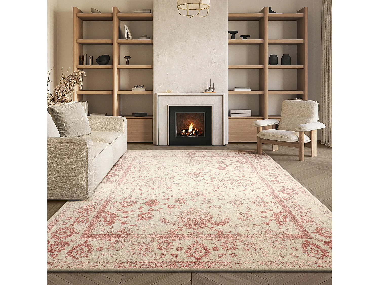 Tapis  Ivoire/Rose 274 X 366 cm - Lucinda