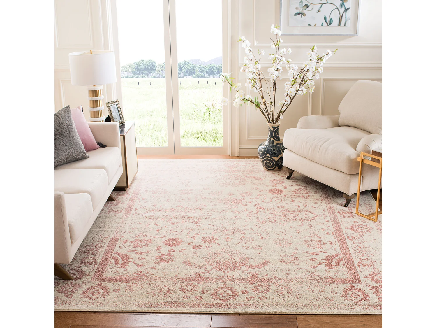 Tapis  Ivoire/Rose 274 X 366 cm - Lucinda