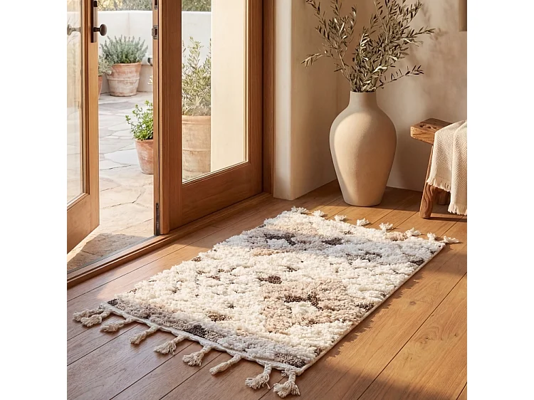 Tapis Ivoire/Marron 69 X 122 cm - Bianca