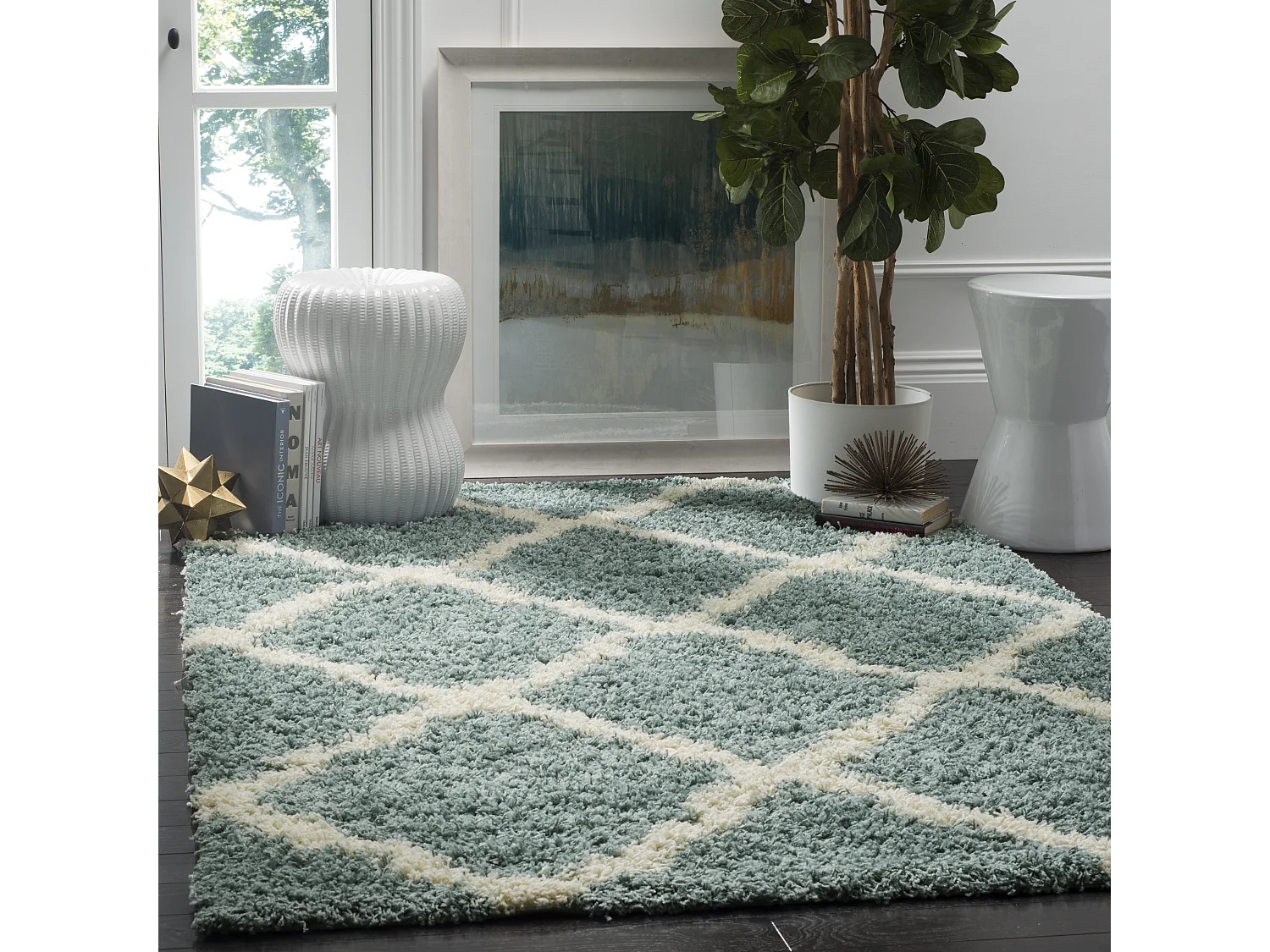 Tapis Bleu/Neutre 122 X 183 cm - Aldo