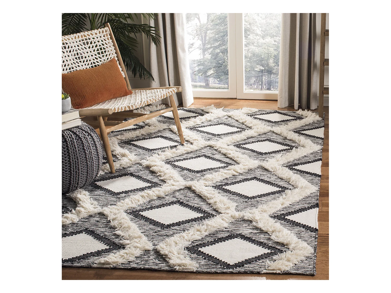 Tapis Noir/Neutre 183 X 274 cm - Alessia