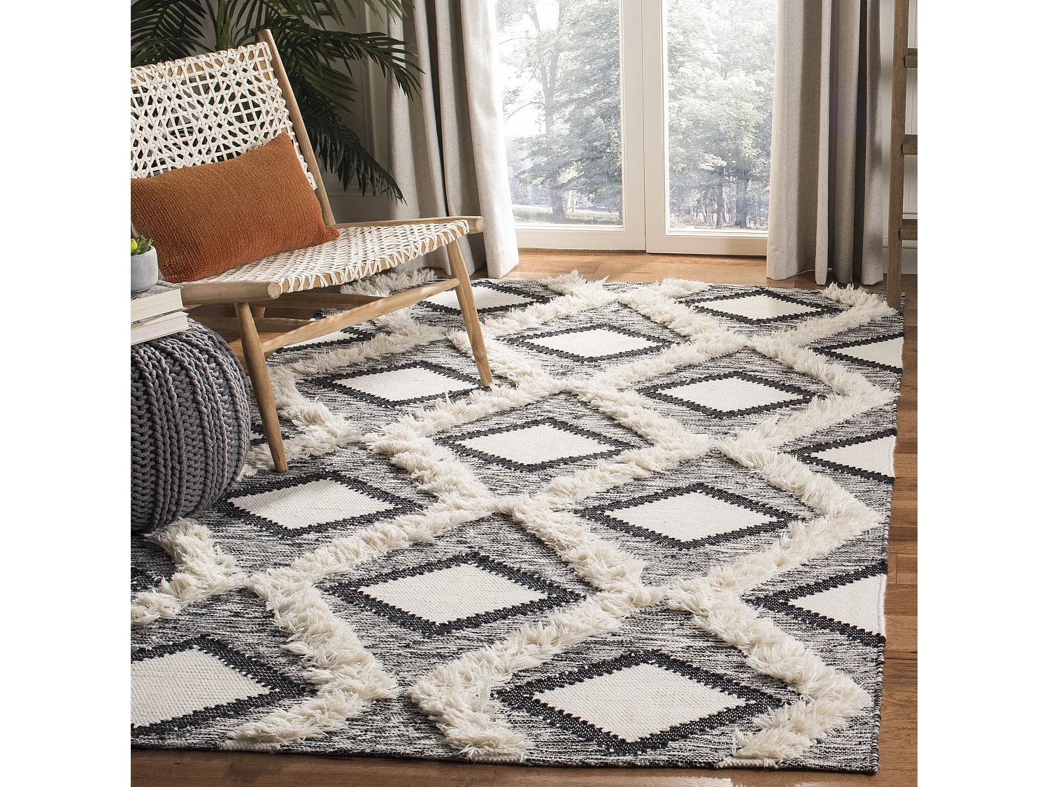 Tapis Noir/Neutre 183 X 274 cm - Alessia