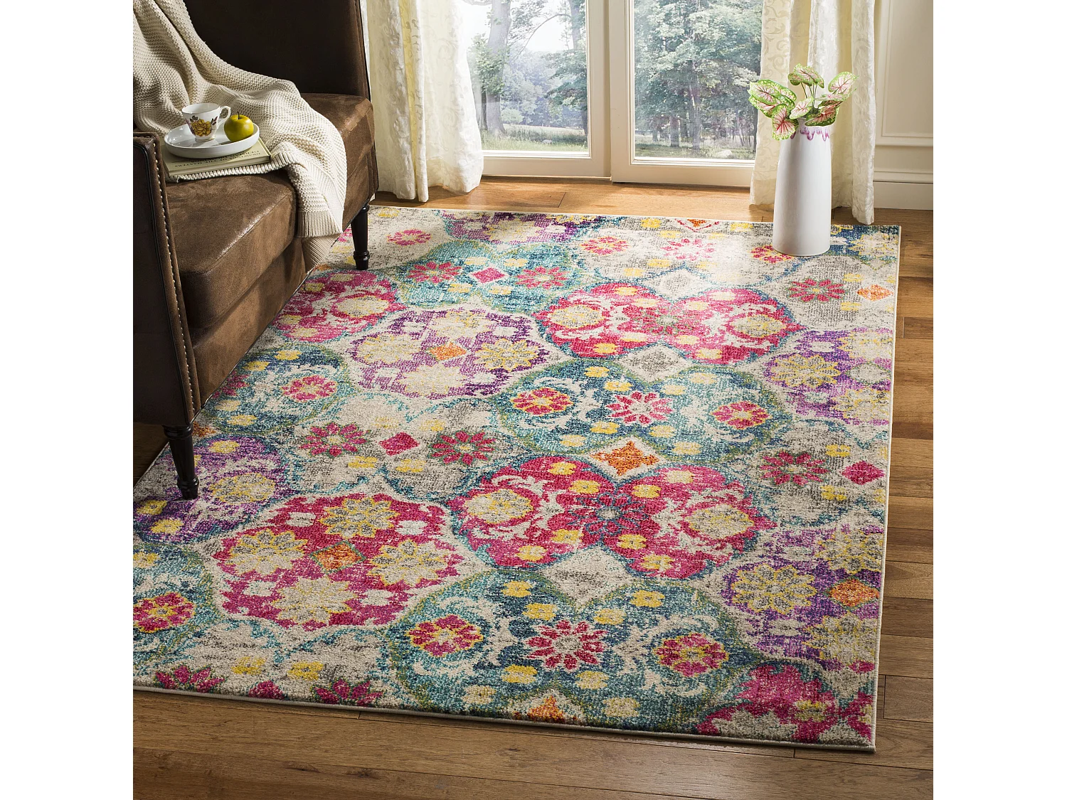 Tapis Gris/Rose 122 X 170 cm - Mandore Area