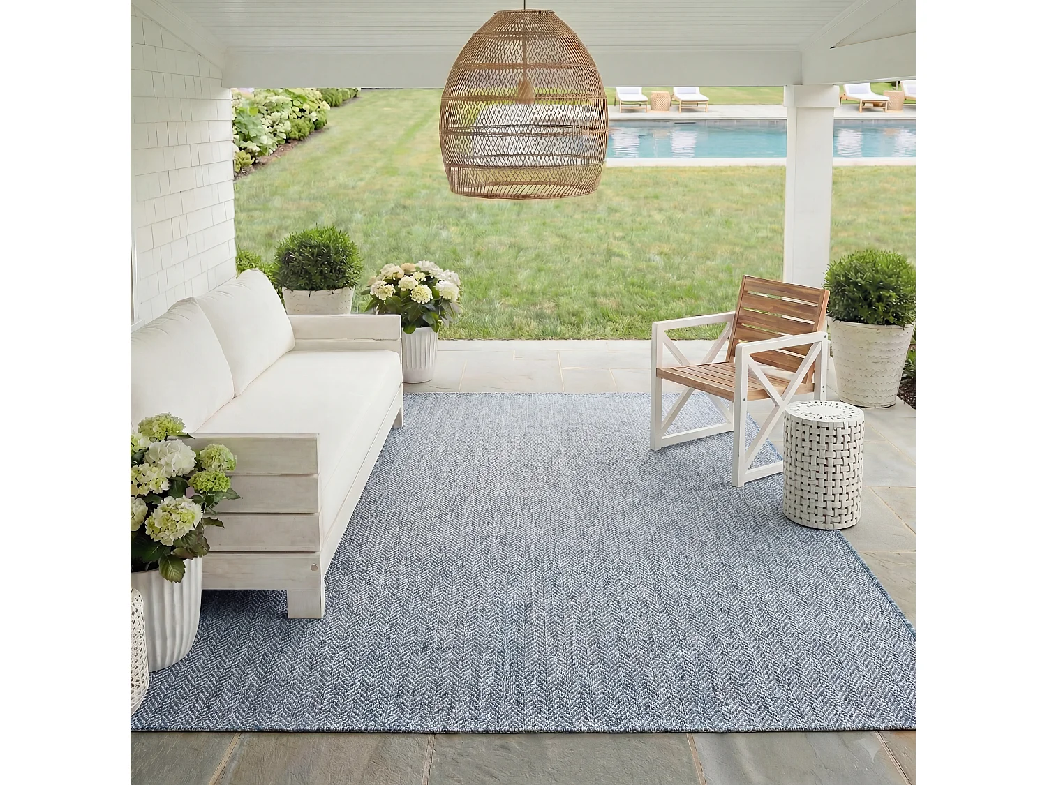 Tapis Bleu Marine/Gris 122 X 170 cm - Irina