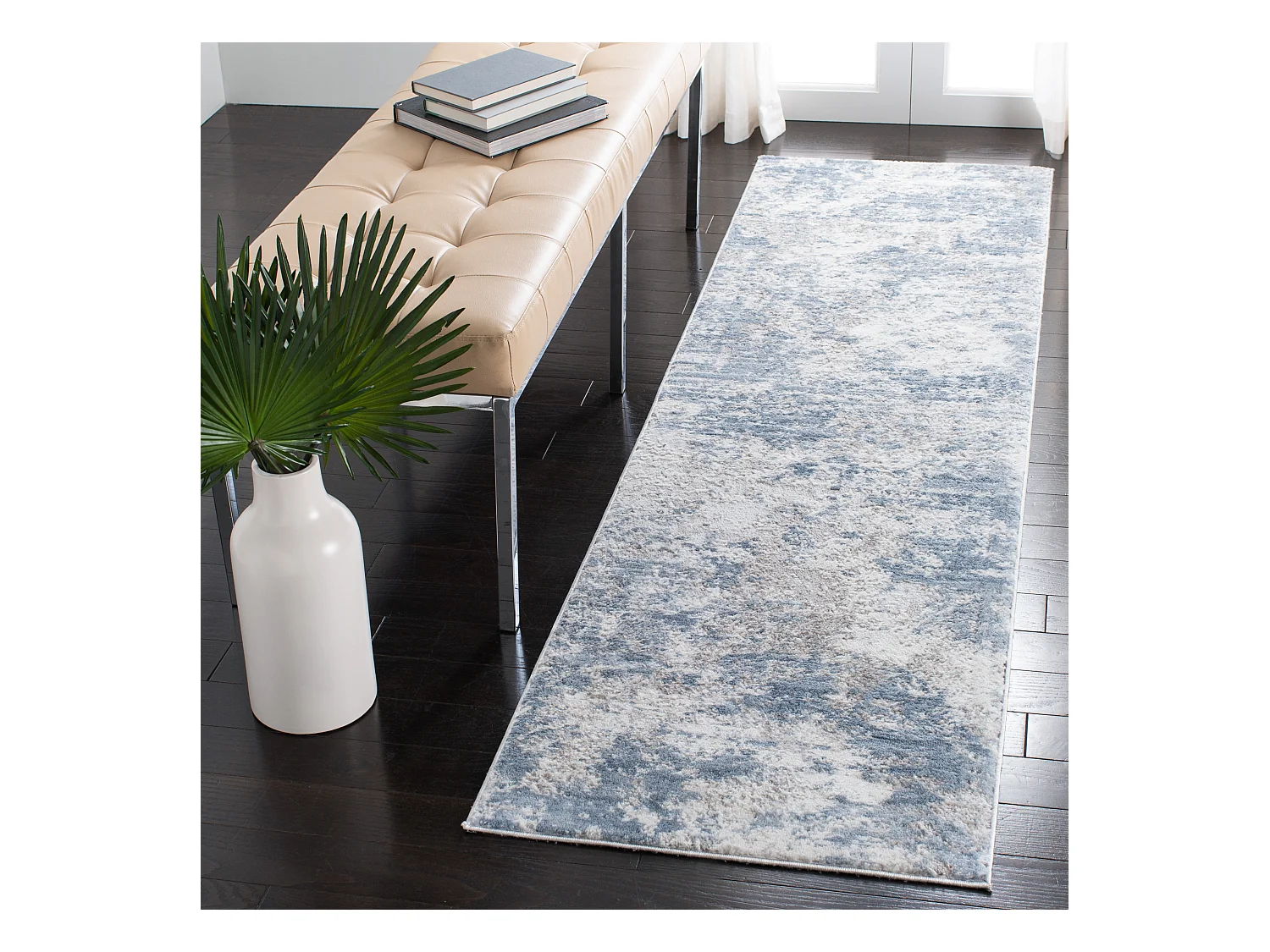 Tapis Gris/Bleu 66 X 122 cm - Rhiannon