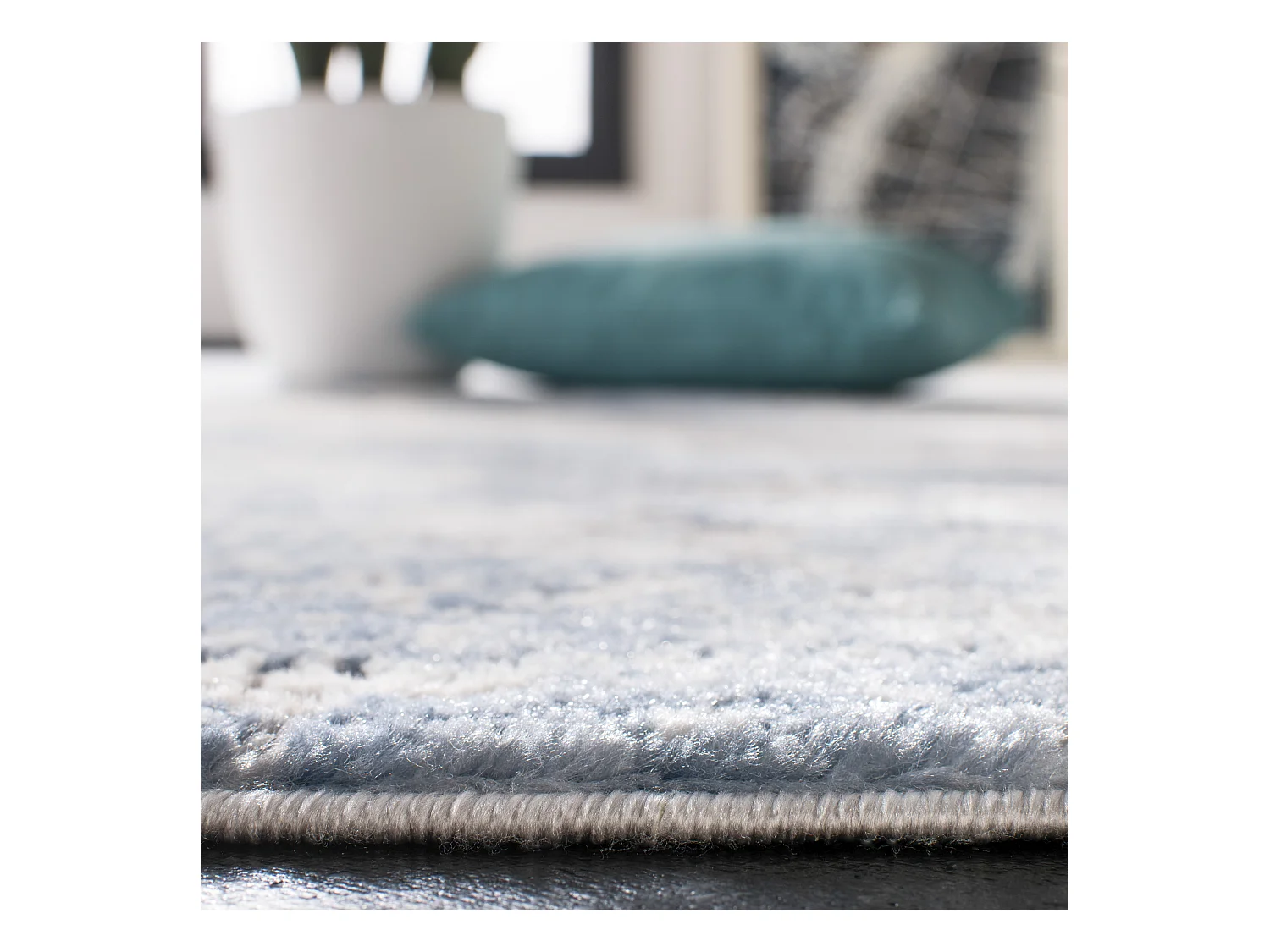 Tapis Gris/Bleu 66 X 122 cm - Rhiannon