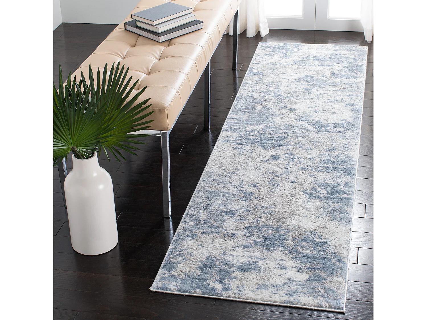 Tapis Gris/Bleu 66 X 122 cm - Rhiannon