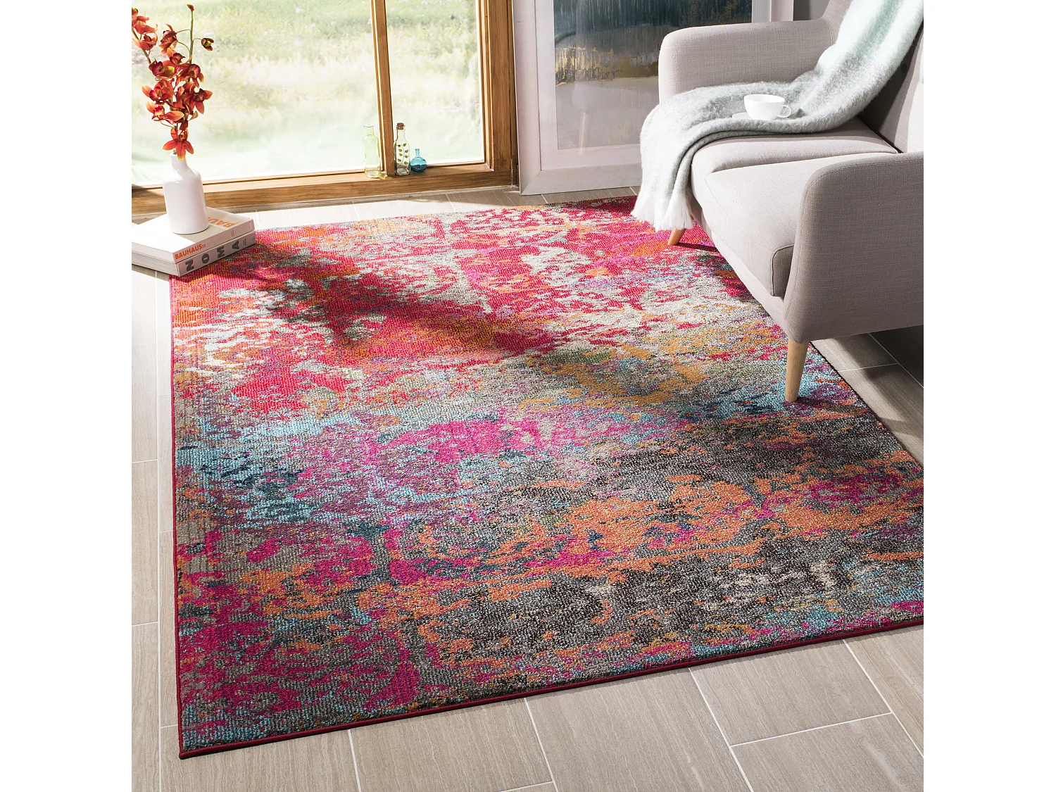 Tapis Rose/Bleu 122 X 170 cm - Adley