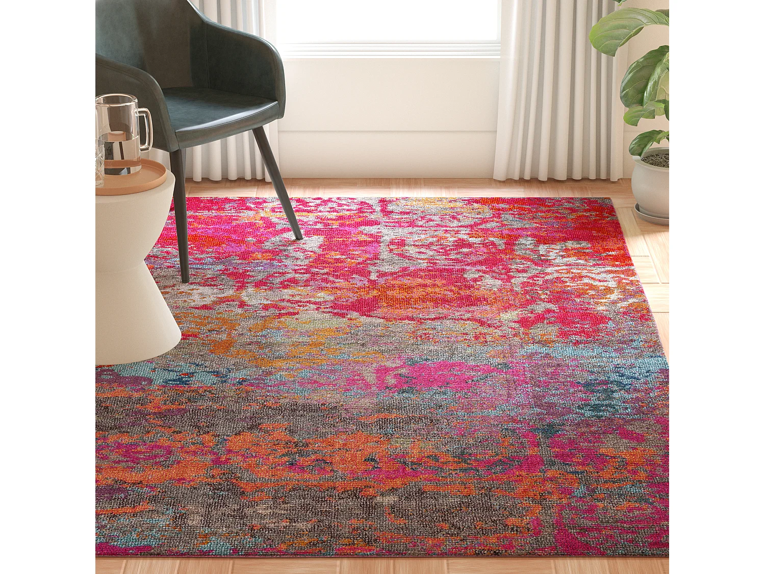 Tapis Rose/Bleu 122 X 170 cm - Adley