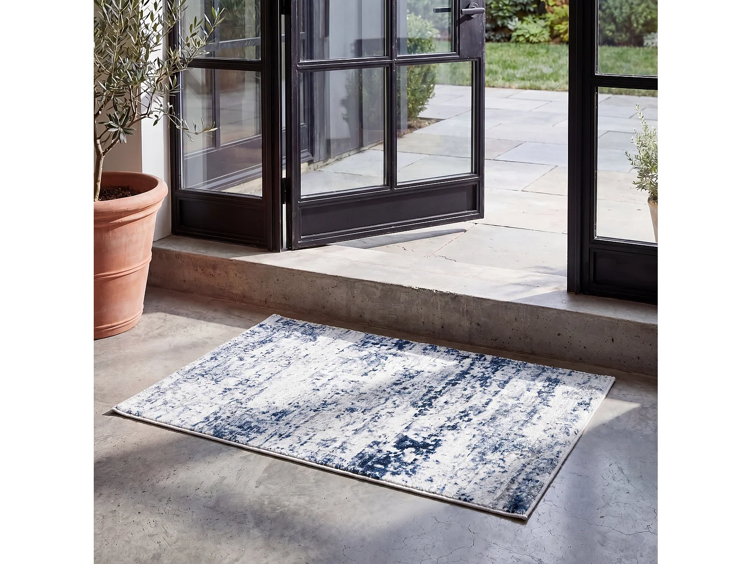 Tapis Ivoire/Marine 66 X 122 cm - Senata