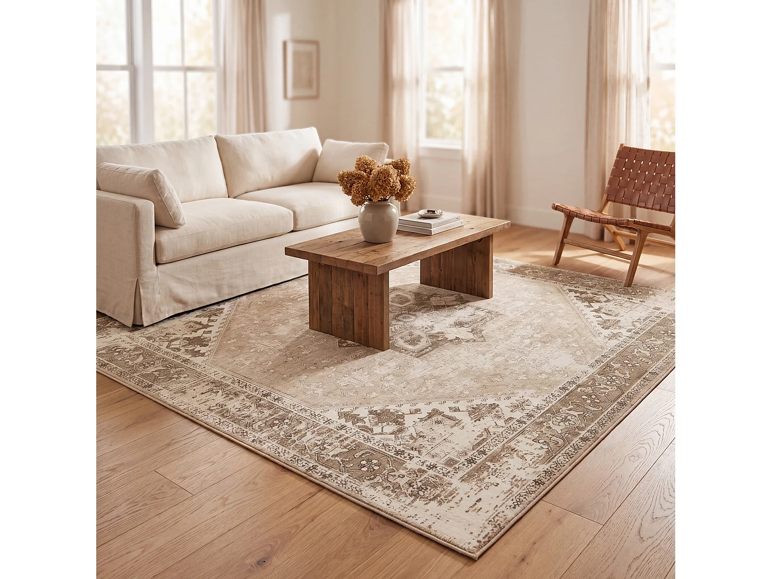 Tapis Sage/Ivoire 244 X 244 cm - Kushim