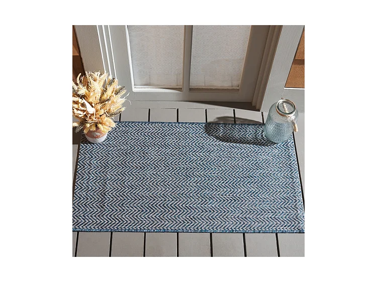 Tapis Bleu Marine/Gris 79 X 152 cm - Irina