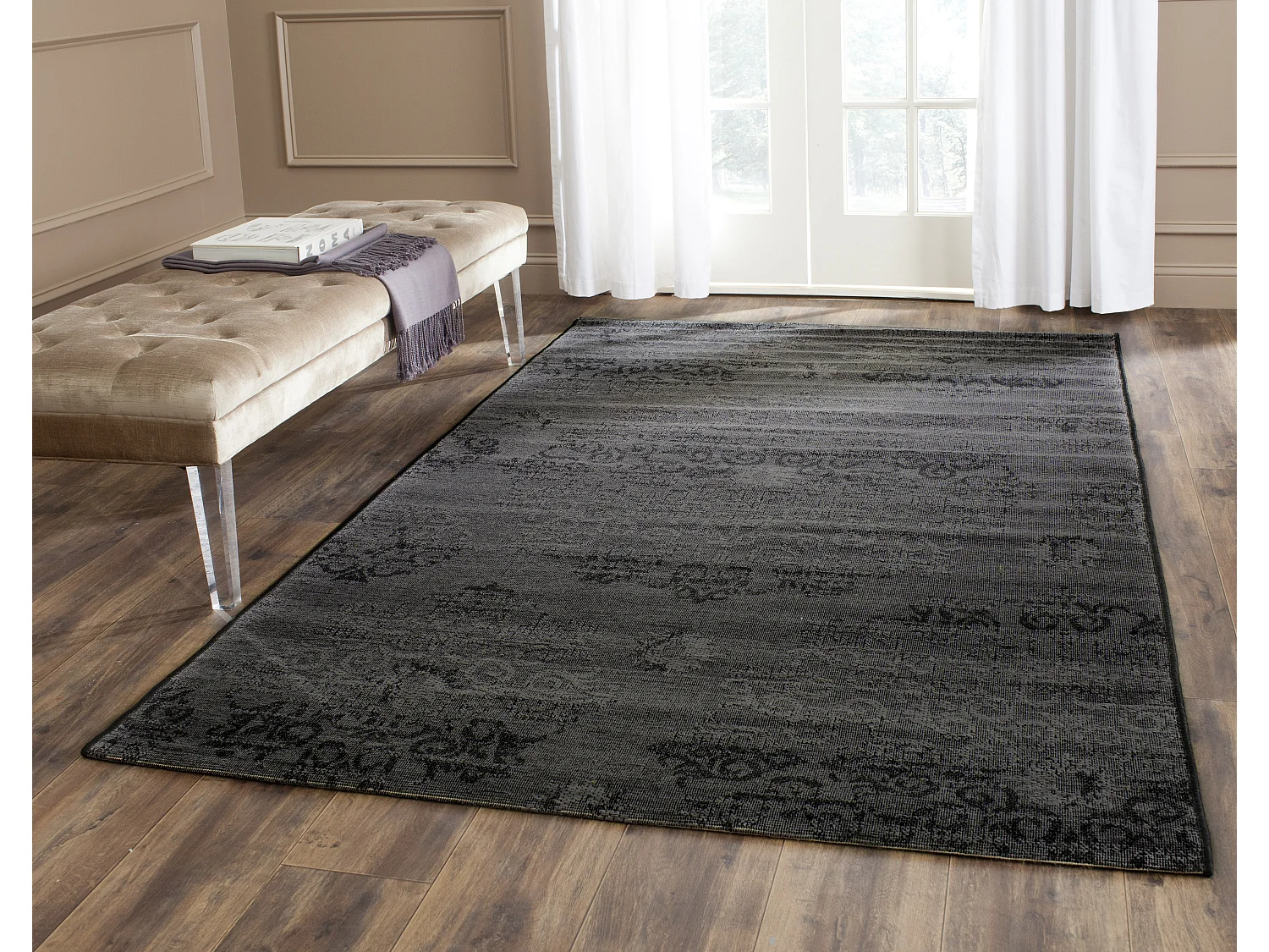 Tapis Noir/Gris 122 X 183 cm - Malta