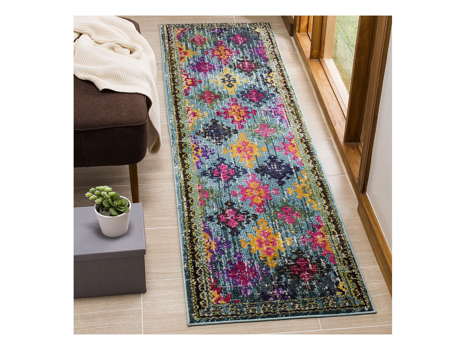 Tapis Bleu/Multicolore 66 X 244 cm - Lunya
