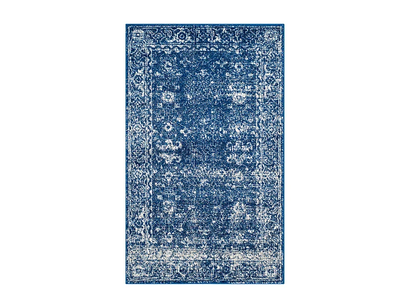 Tapis Bleu Marine/Neutre 91 X 152 cm - Rhea