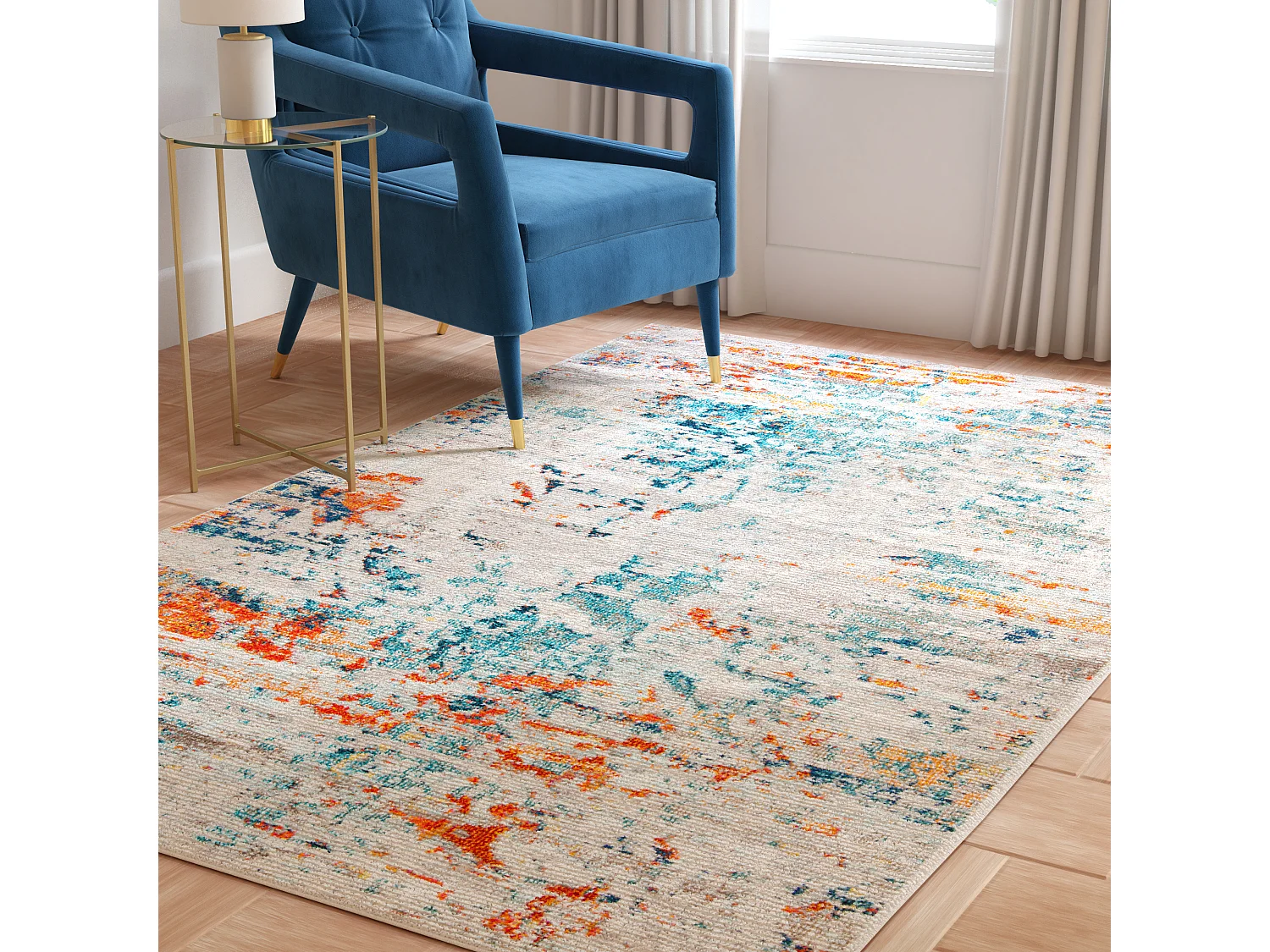 Tapis Neutre/Orange 160 X 229 cm - Mansie