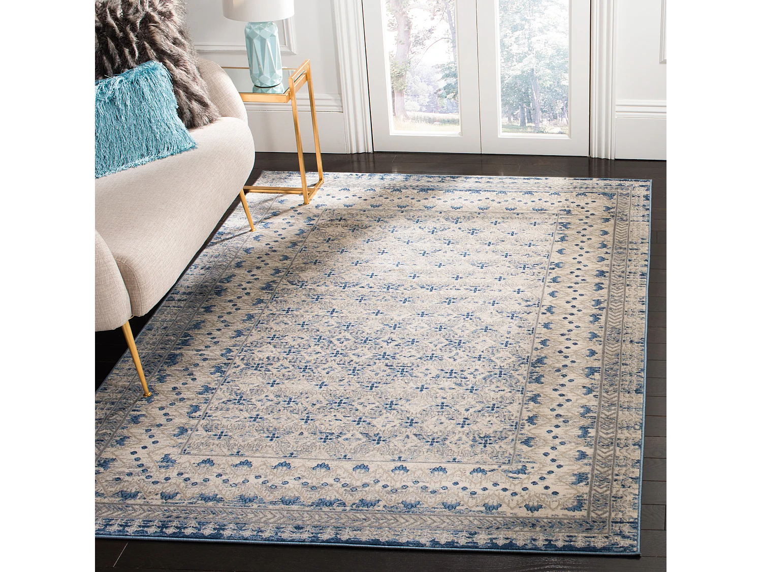 Tapis Gris/Bleu 160 X 229 cm - Emily