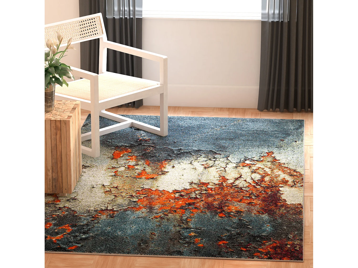 Tapis Bleu 122 X 183 cm - Stephaine