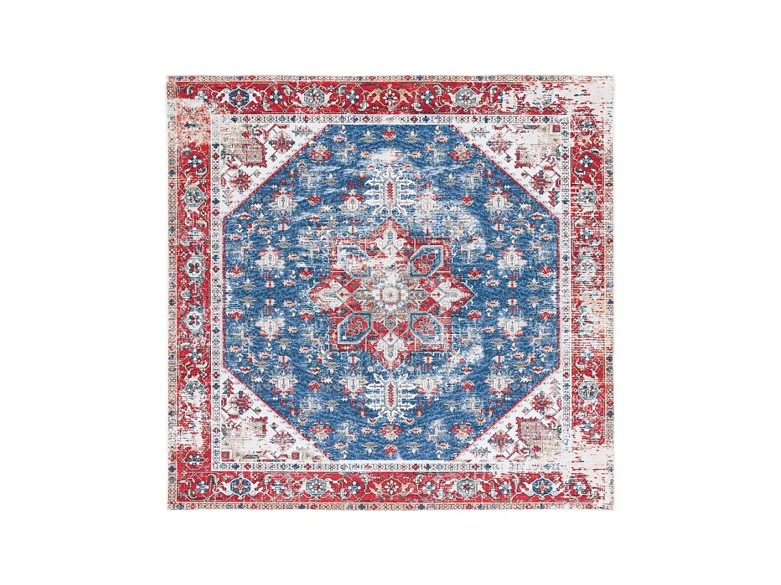 Tapis Bleu/Rouge 183 X 183 cm - Solana