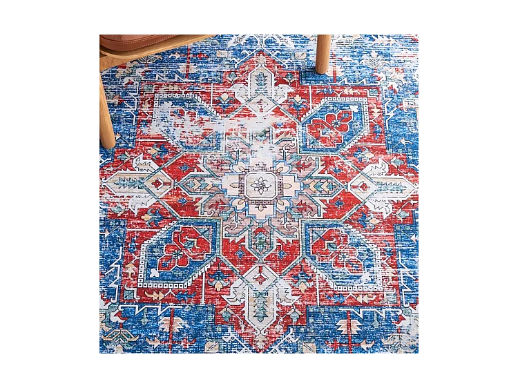 Tapis Bleu/Rouge 183 X 183 cm - Solana