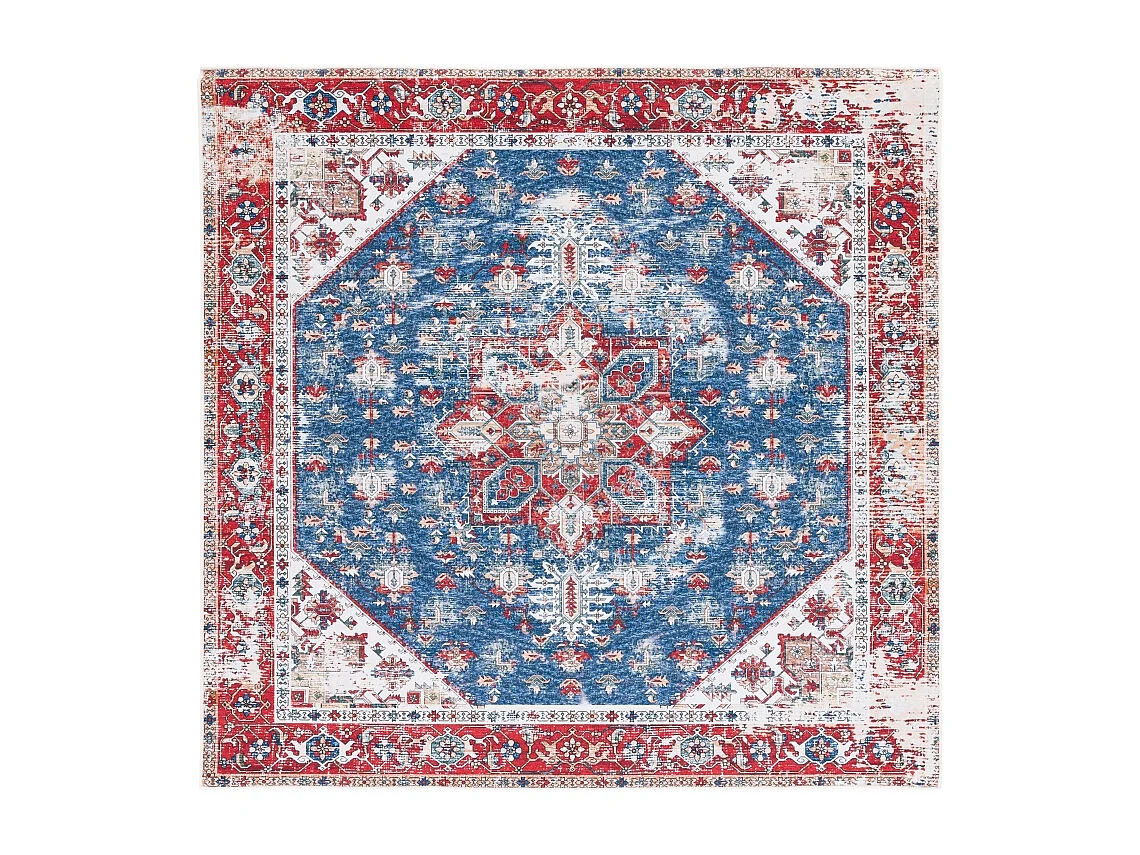 Tapis Bleu/Rouge 183 X 183 cm - Solana