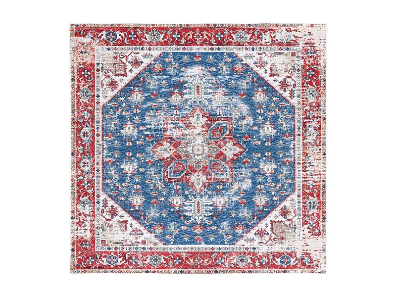 Tapis Bleu/Rouge 183 X 183 cm - Solana