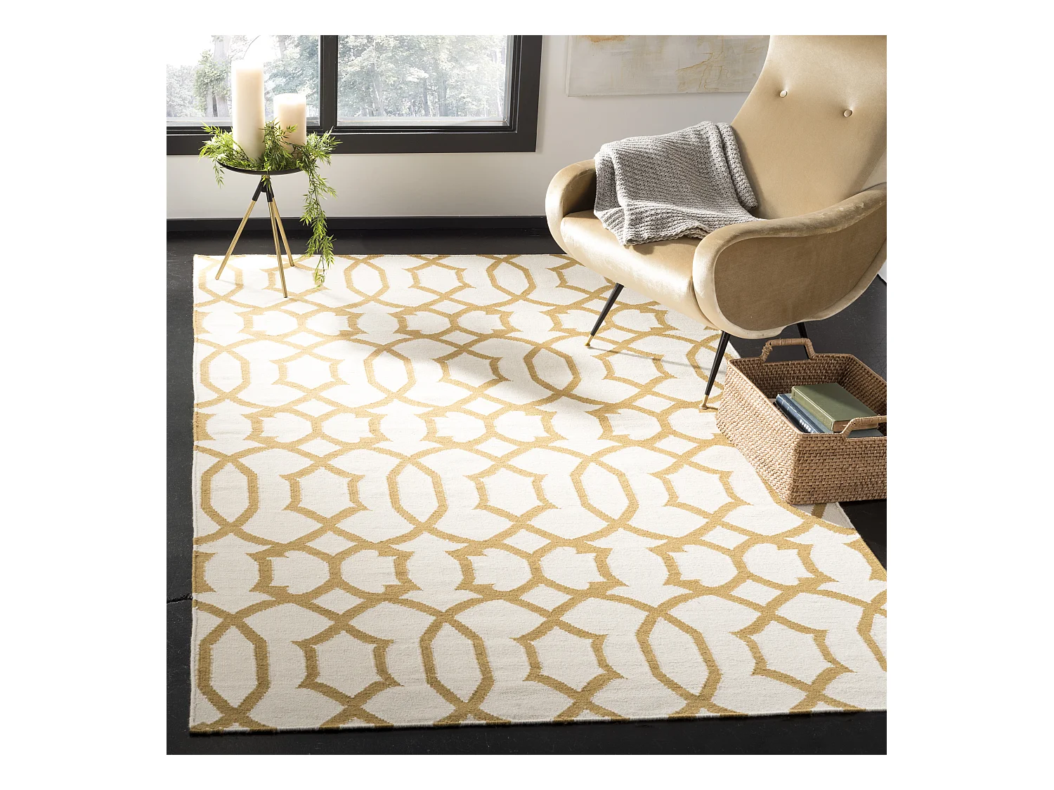Tapis Neutre/Jaune 152 X 244 cm - Margo