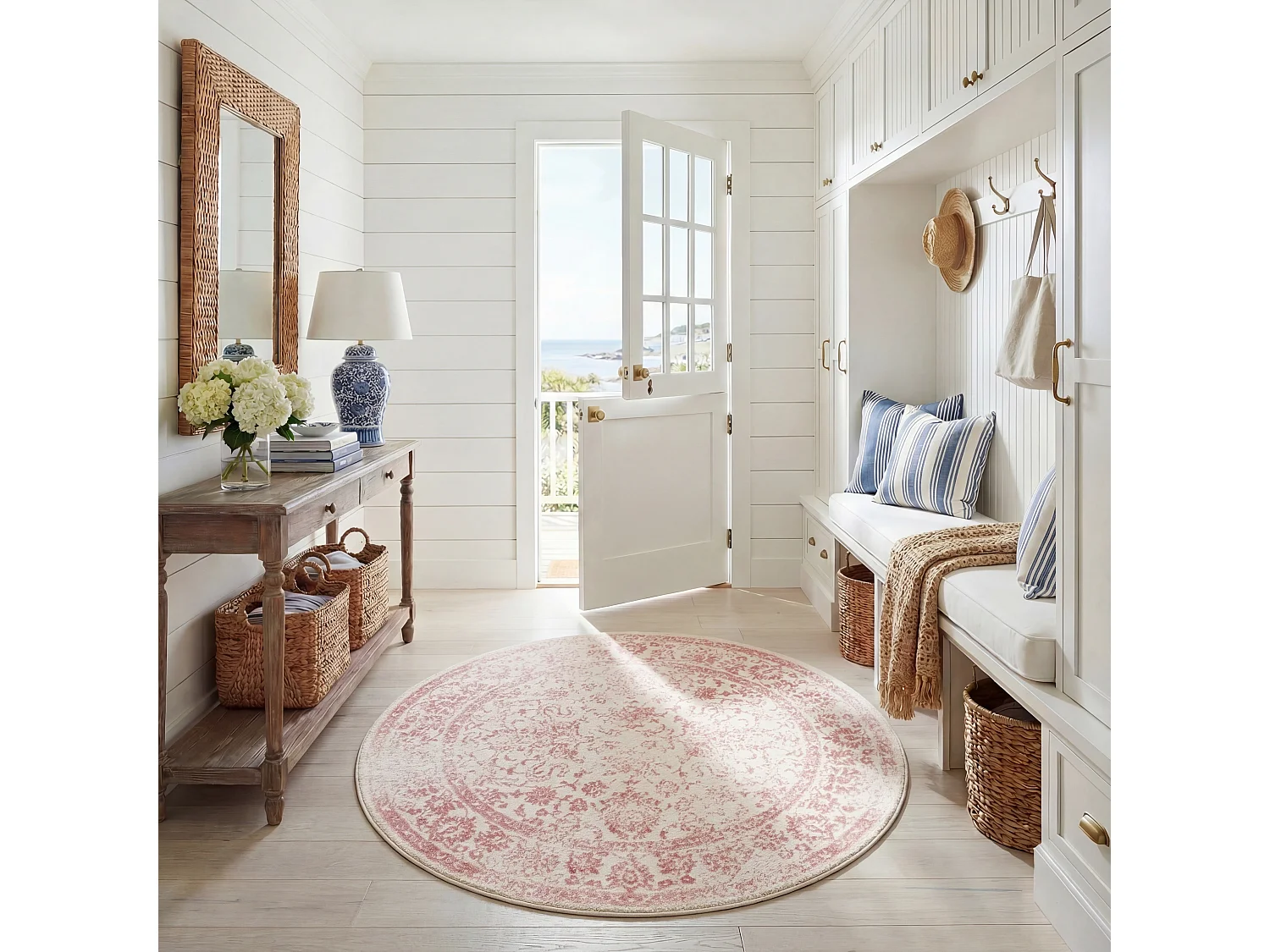 Tapis  Ivoire/Rose 213 X 213 cm - Lucinda