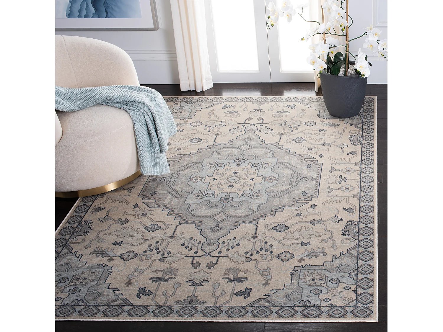 Tapis Bleu/Gris/Neutre 201 X 279 cm - Marina