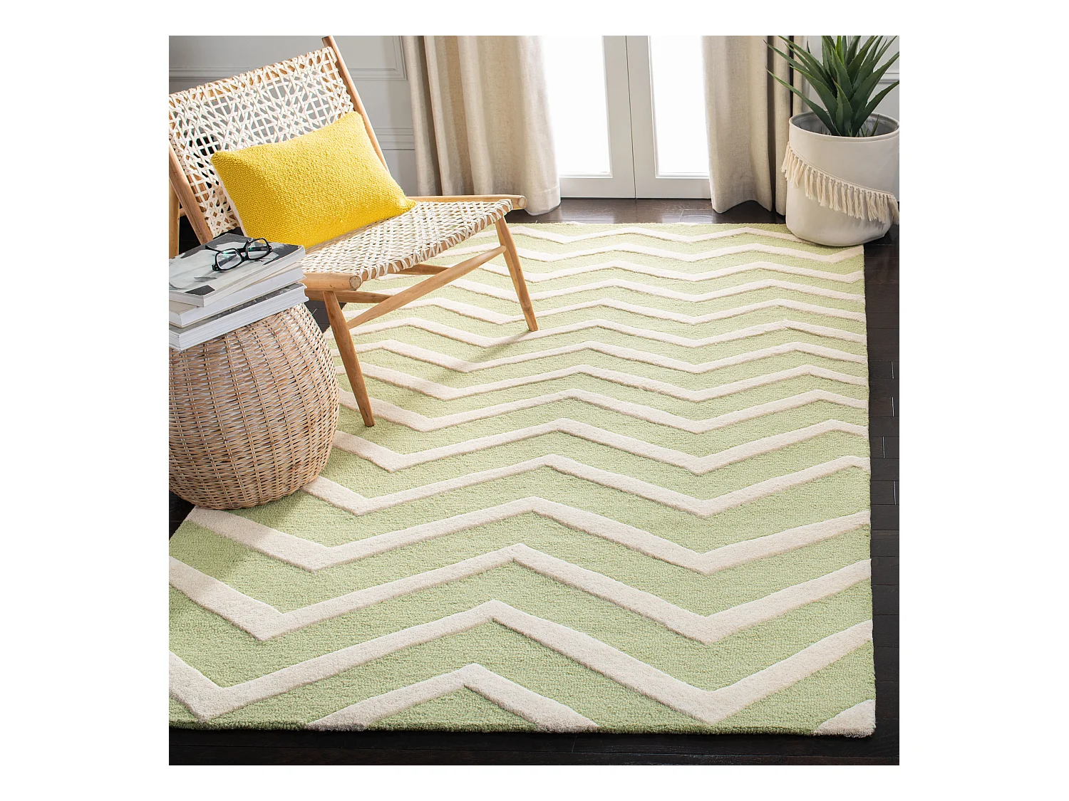 Tapis Vert/Neutre 122 X 183 cm - Edie