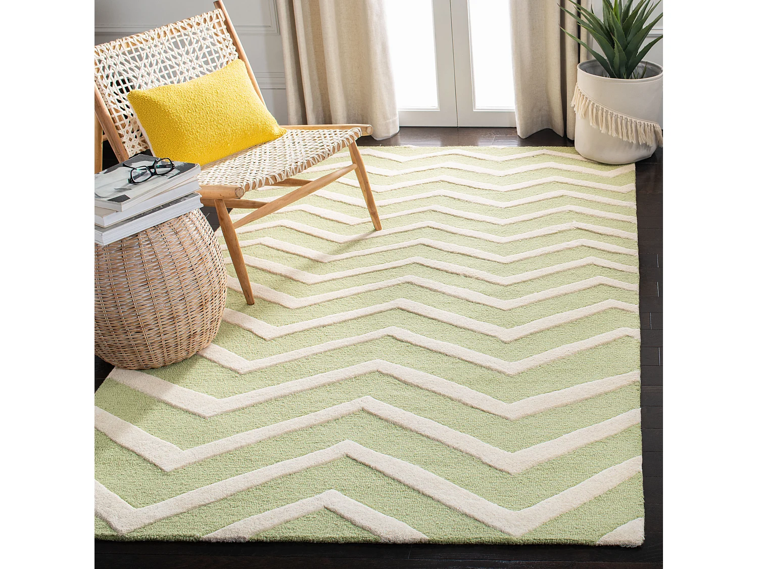 Tapis Vert/Neutre 122 X 183 cm - Edie