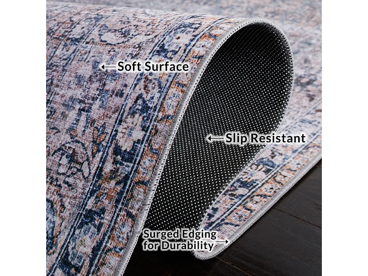 Tapis Bleu-vert/Beige 76 X 244 cm - Sapphira