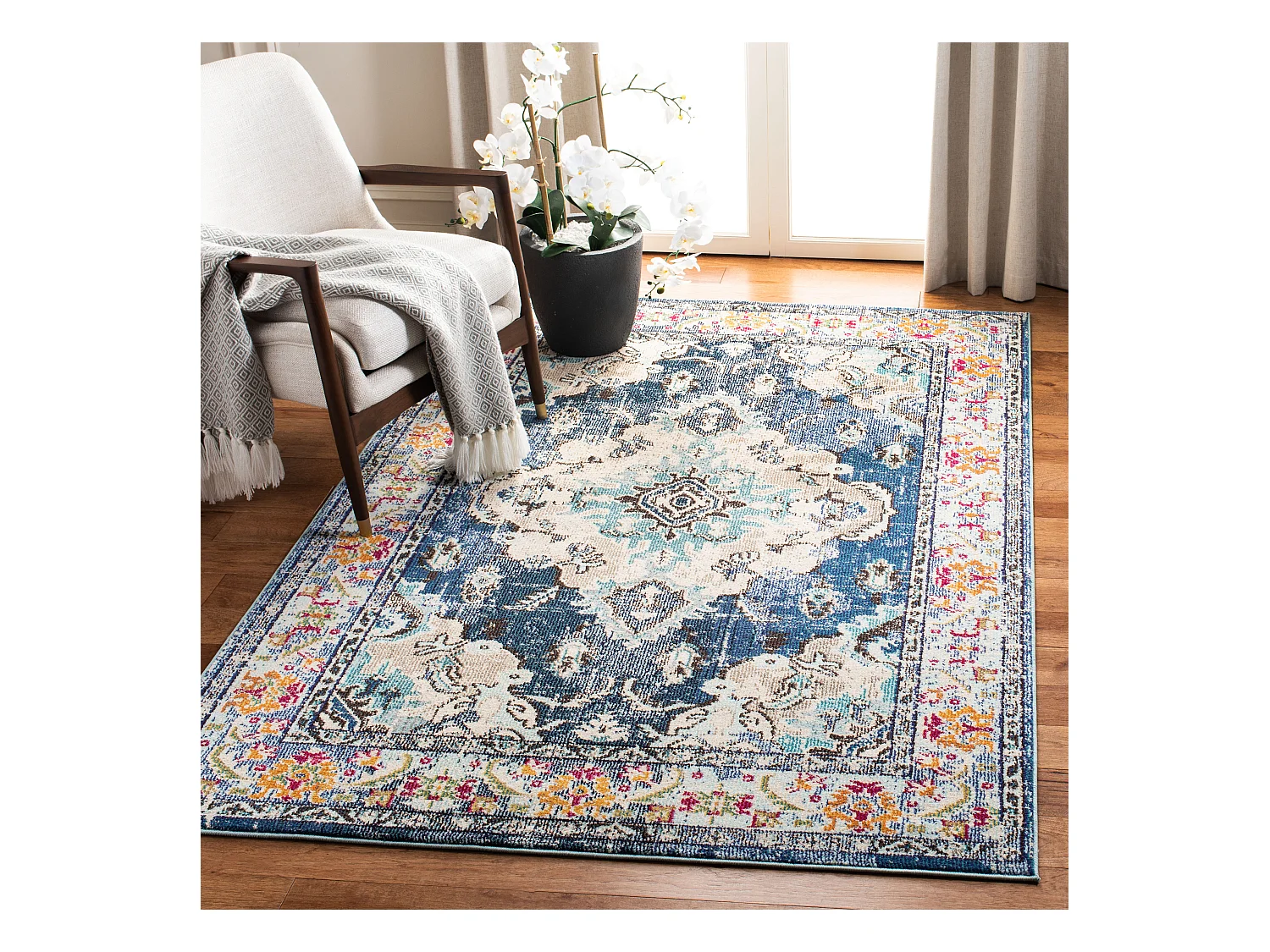 Tapis Bleu Marine/Bleu 155 X 231 cm - Milà