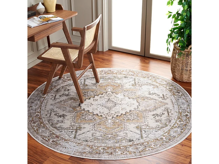 Tapis Beige/Or 122 X 122 cm - Bailee