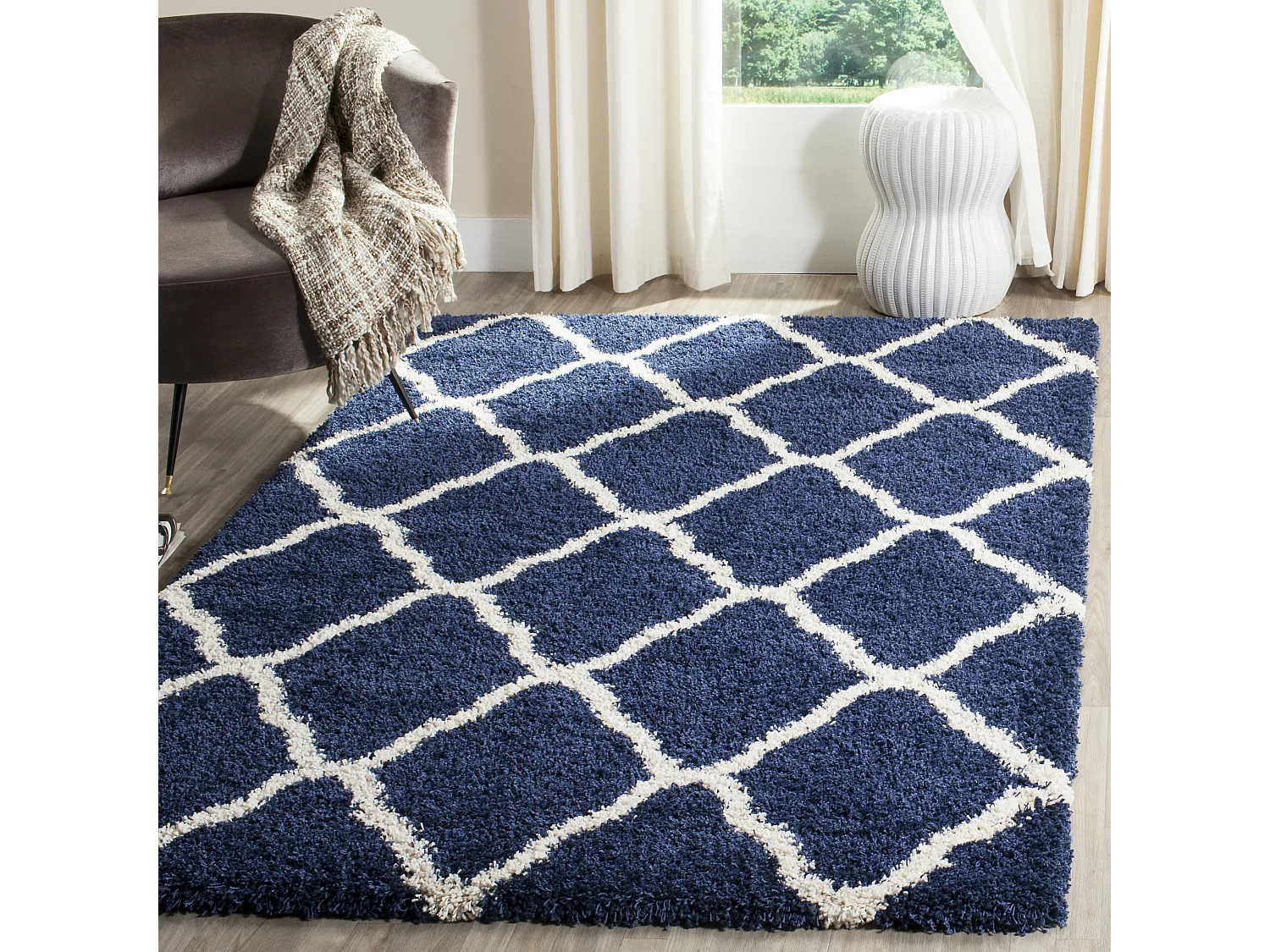 Tapis Bleu Marine/Neutre 183 X 274 cm - Brooklyn