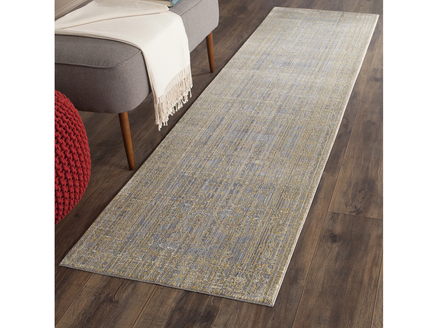 Tapis Gris/Or 69 X 183 cm - Lukas