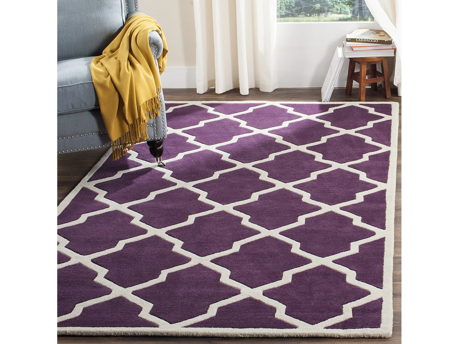 Tapis Violet/Ivoire 152 X 244 cm - Carbone
