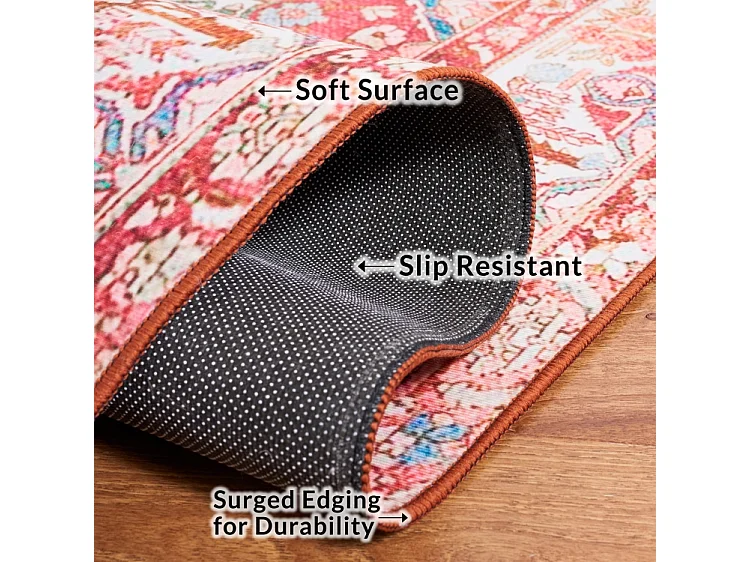 Tapis Rose/Crème 183 X 274 cm - Fleur