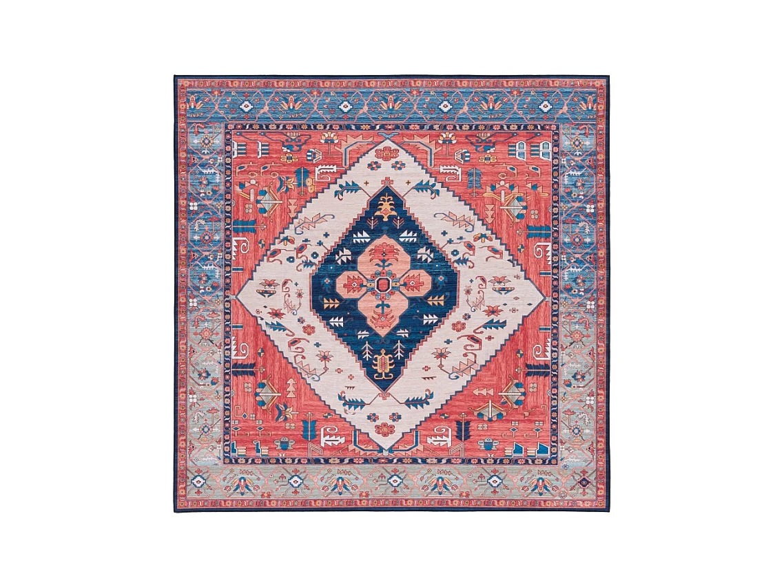 Tapis Rouille/Bleu 183 X 183 cm - Leilani