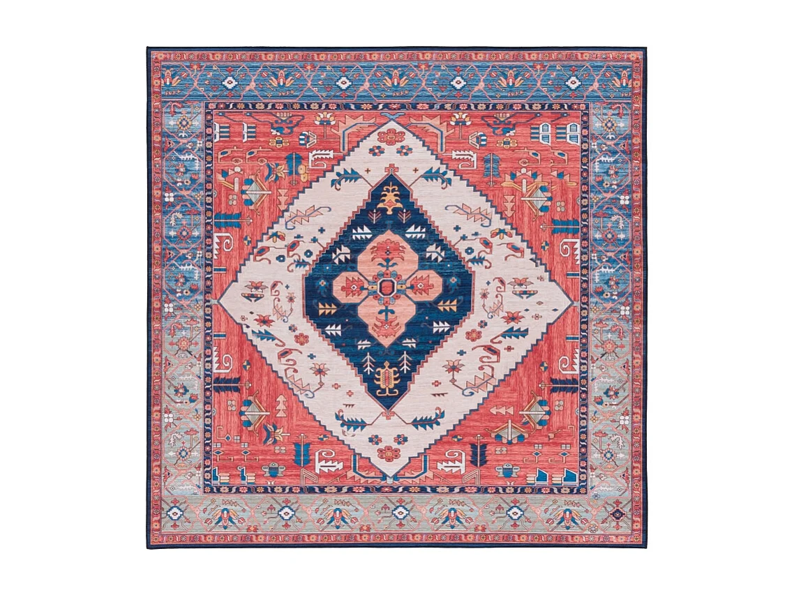 Tapis Rouille/Bleu 183 X 183 cm - Leilani