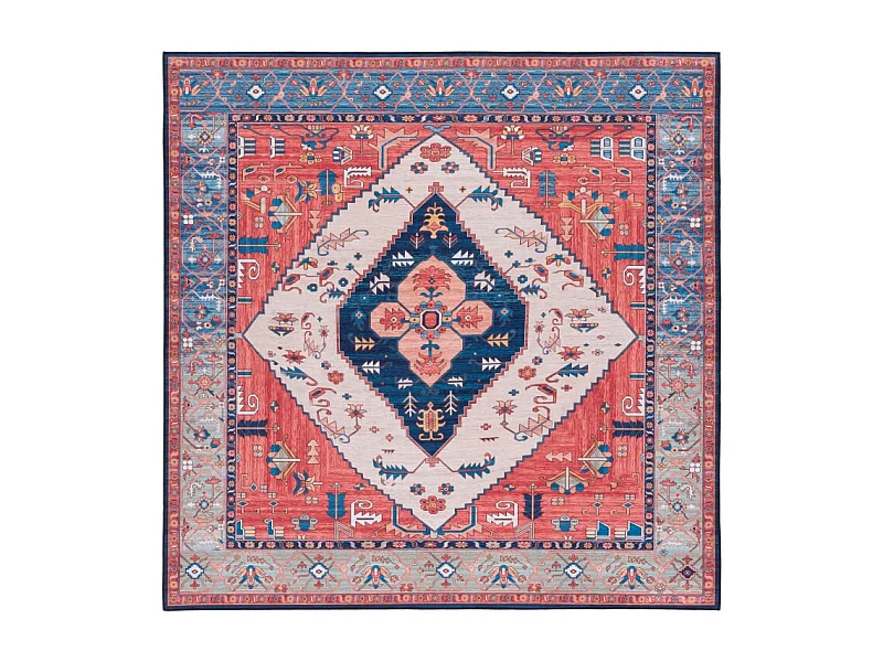 Tapis Rouille/Bleu 183 X 183 cm - Leilani