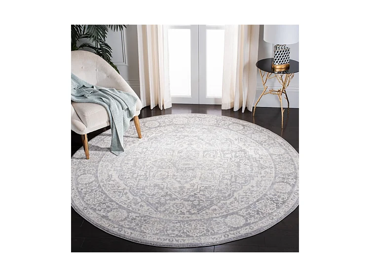 Tapis Gris clair/Ivoire 152 X 152 cm - Melany